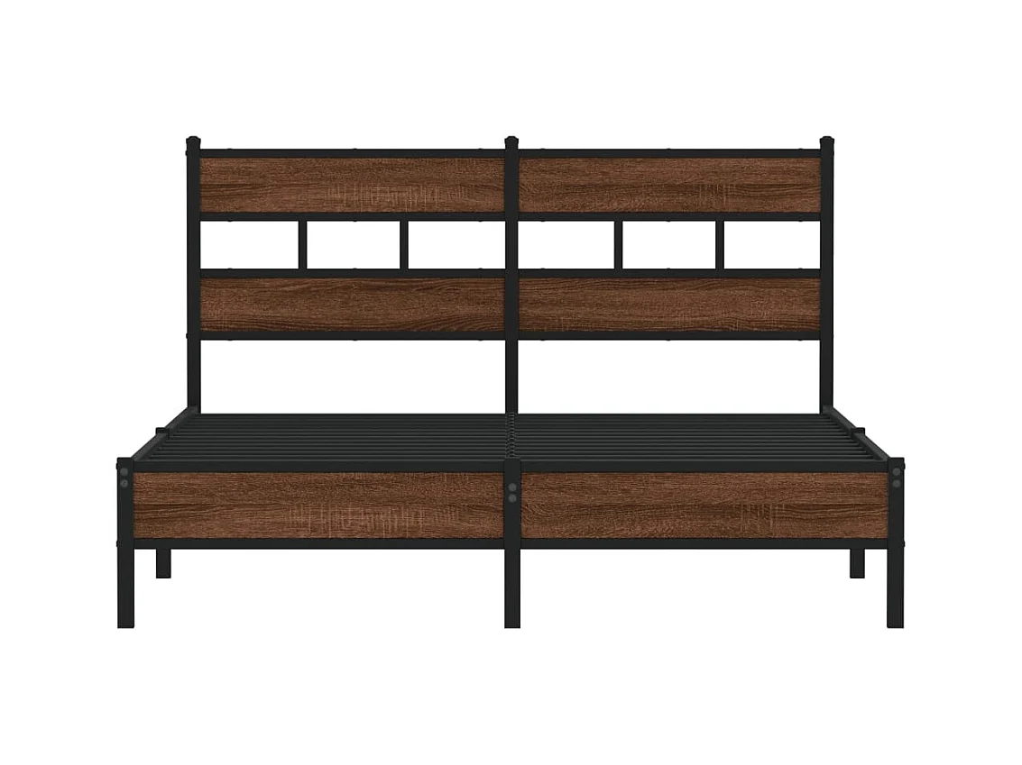 Estrutura cama s/ colchão derivados madeira carvalho castanho