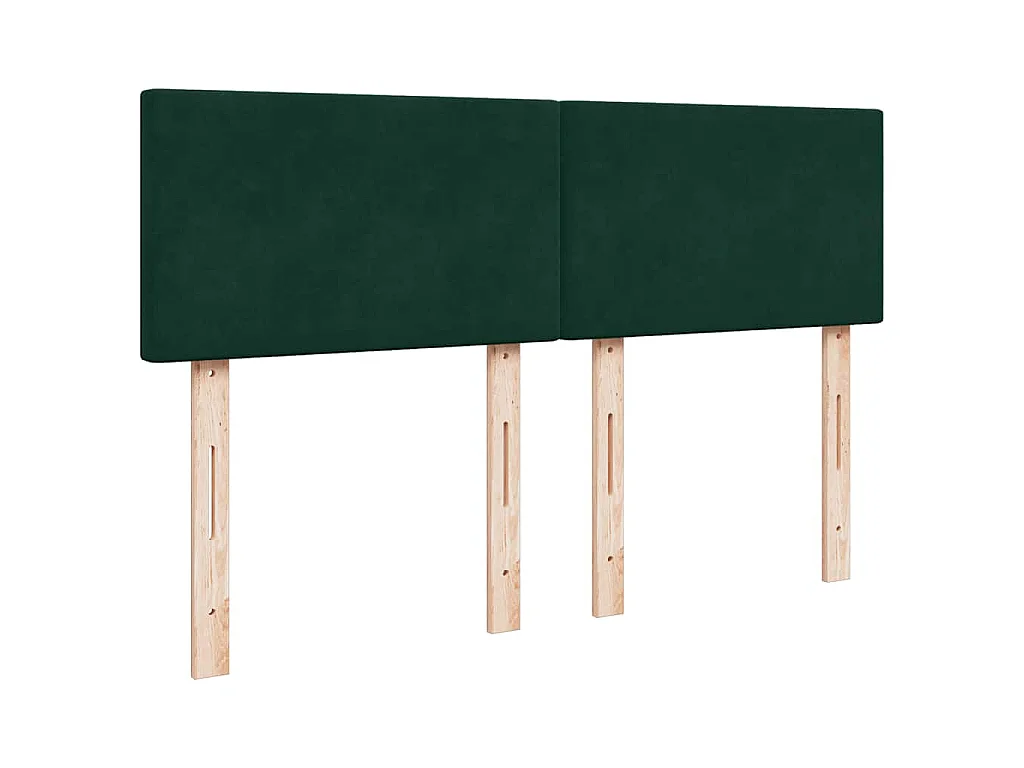 Boxspring met matras fluweel donkergroen 140x200 cm