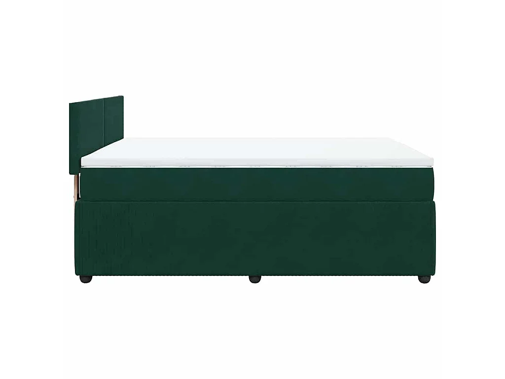 Boxspring met matras fluweel donkergroen 140x200 cm