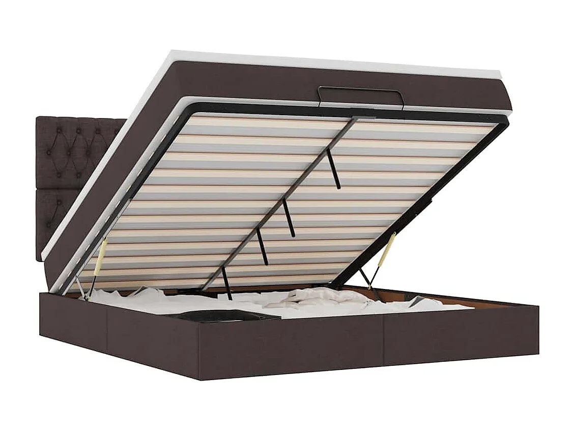 Struttura Letto Pouf con Materasso 160x200 cm in Tessuto