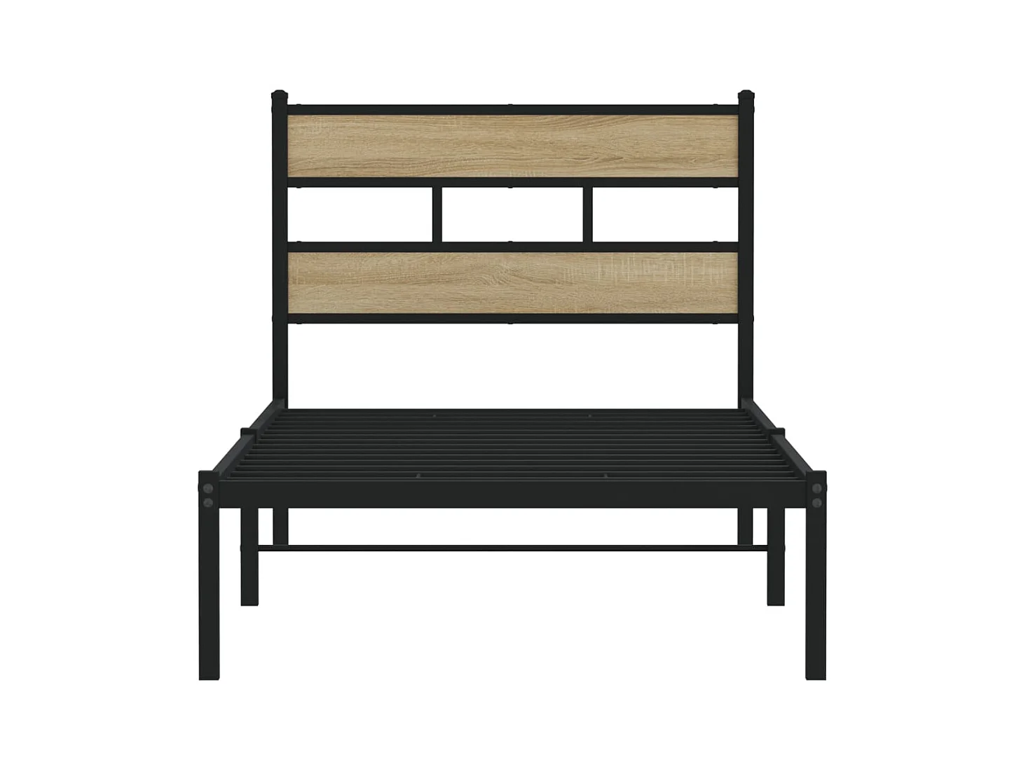 Cadre de lit en métal sans matelas chêne sonoma 90x200 cm