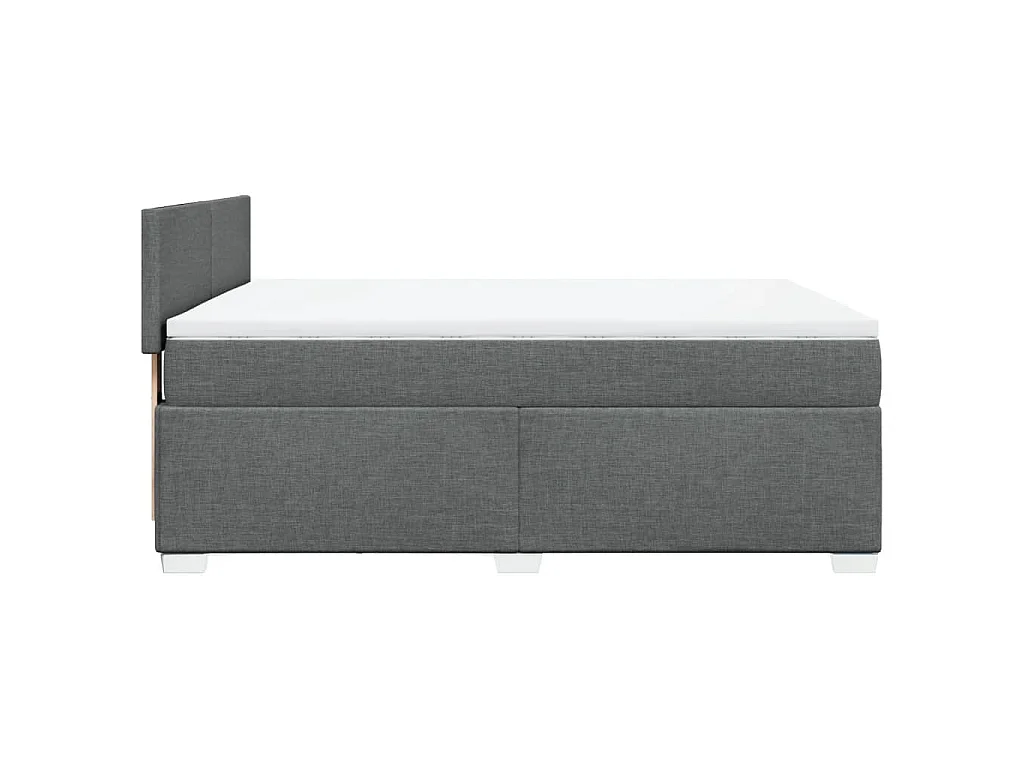 Cama box spring con colchón tela gris oscuro 160x200 cm