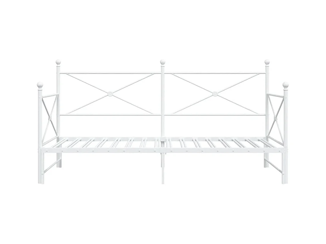Tagesbett Ausziehbar ohne Matratze Weiß 100x200 cm Stahl
