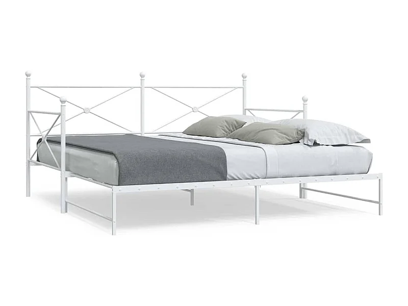 Cama de dia com gavetão sem colchão 100x200 cm aço branco