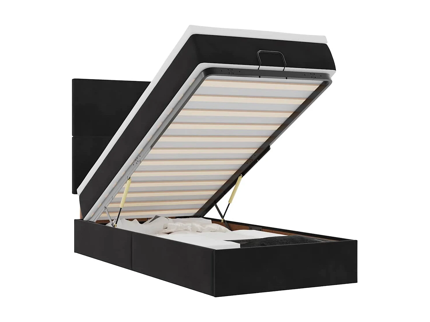 Ottoman bed met matrassen en LED's 100x200cm fluweel zwart