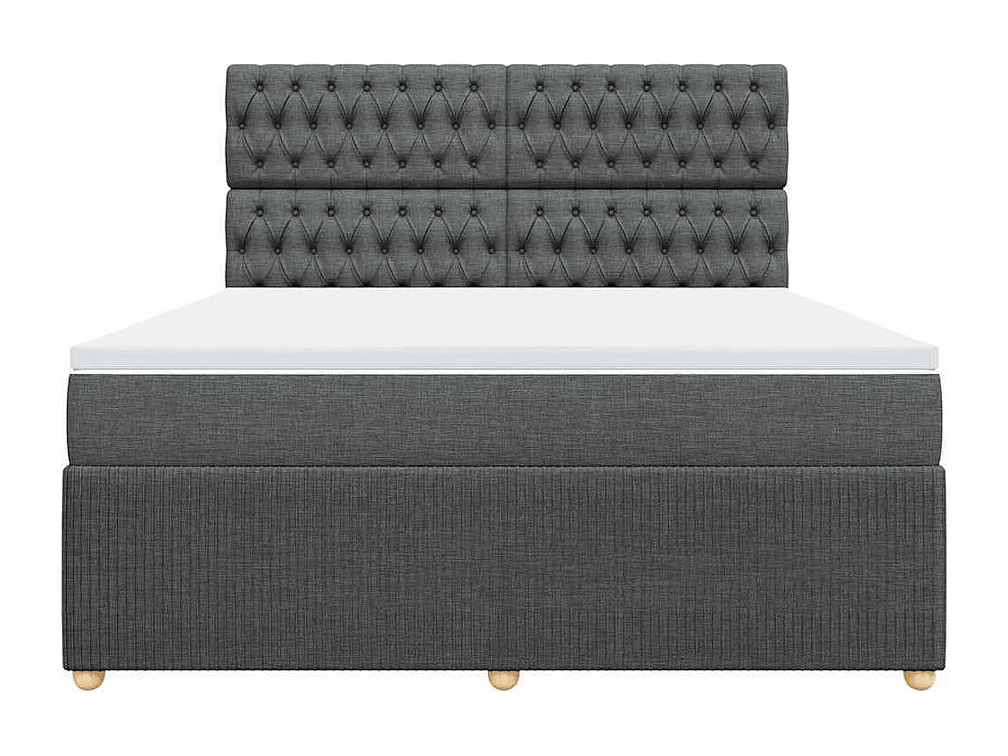 Cama com molas/colchão 180x200 cm tecido cinzento-escuro