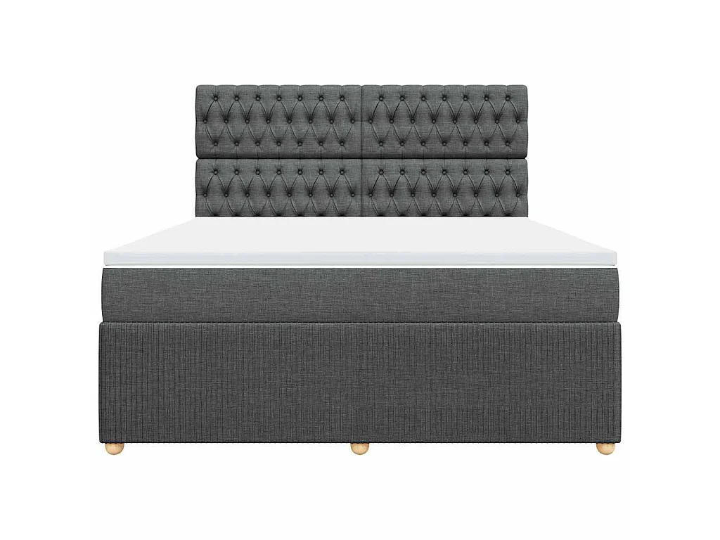 Cama com molas/colchão 180x200 cm tecido cinzento-escuro