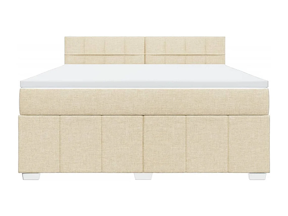 Sommier à lattes de lit avec matelas Crème 180x200 cm Tissu