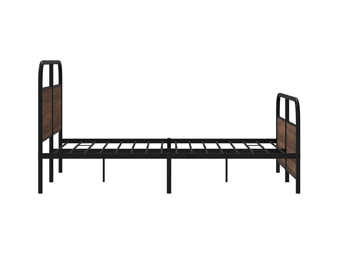 Cadre de lit en métal sans matelas chêne marron 140x200 cm