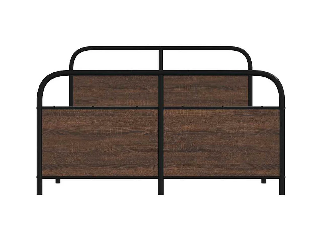 Cadre de lit en métal sans matelas chêne marron 140x200 cm