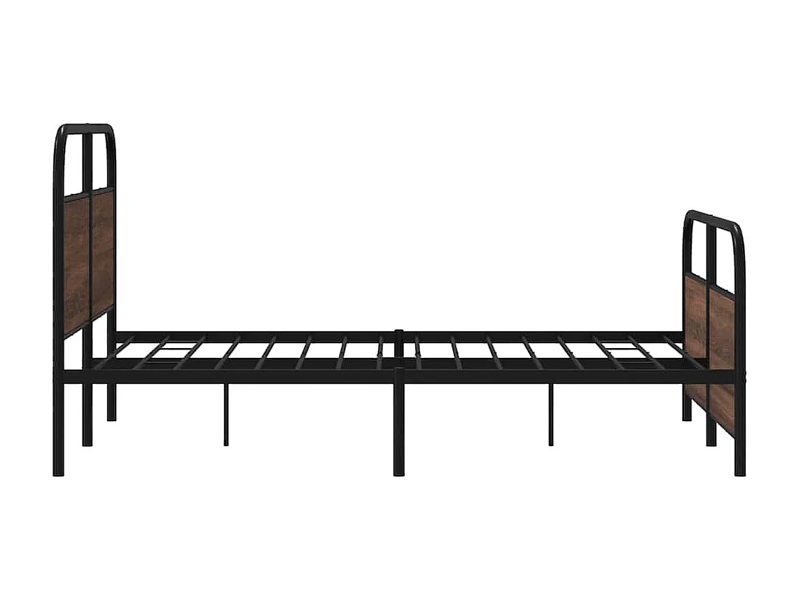Metallbett ohne Matratze Braun Eichen-Optik 140x200 cm