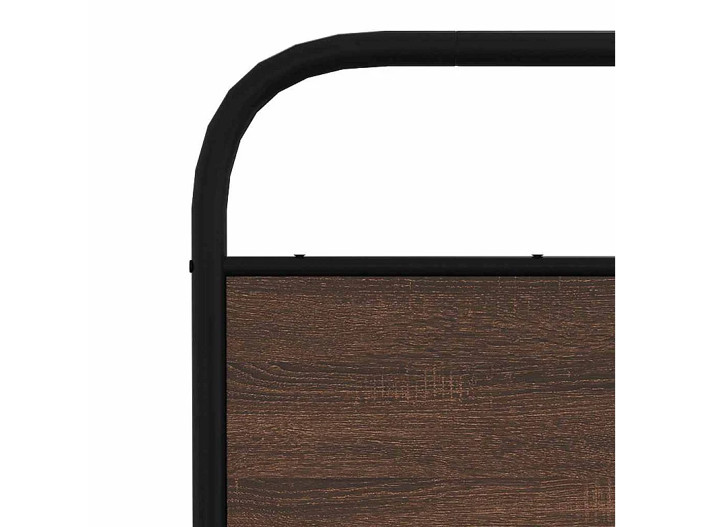 Metallbett ohne Matratze Braun Eichen-Optik 140x200 cm
