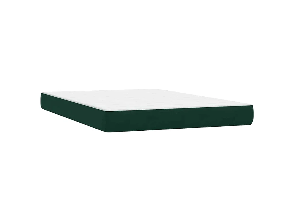 Cama box spring con colchón terciopelo verde oscuro 160x220 cm
