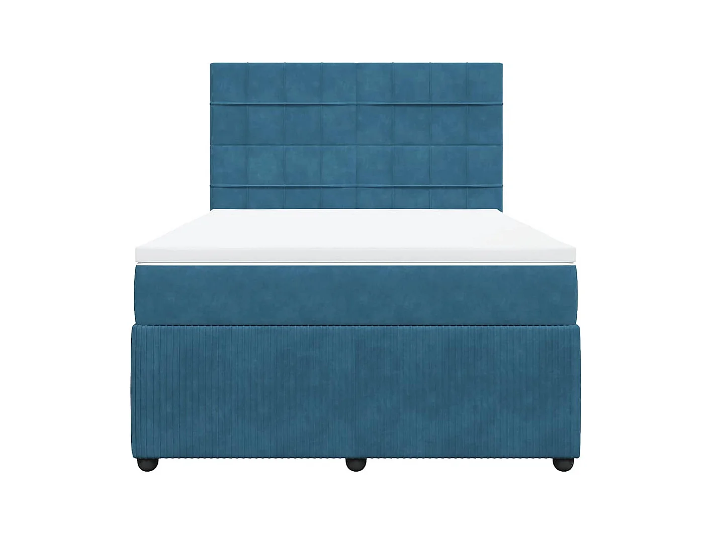 Sommier à lattes de lit et matelas Bleu foncé 140x200cm Velours