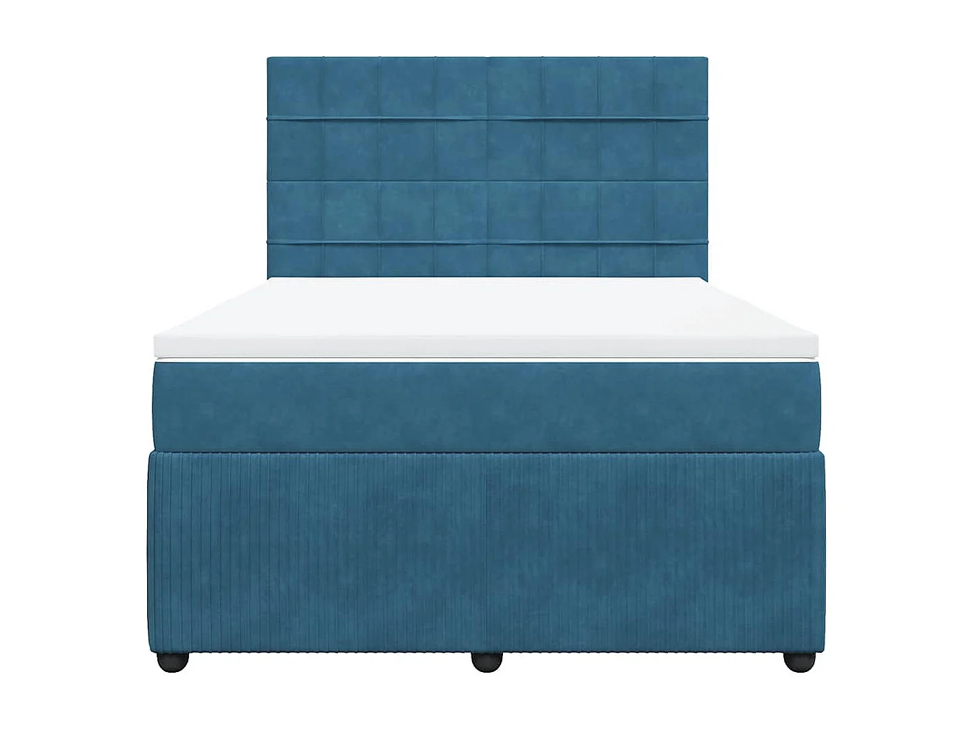 Cama com molas/colchão 140x200 cm veludo azul-escuro