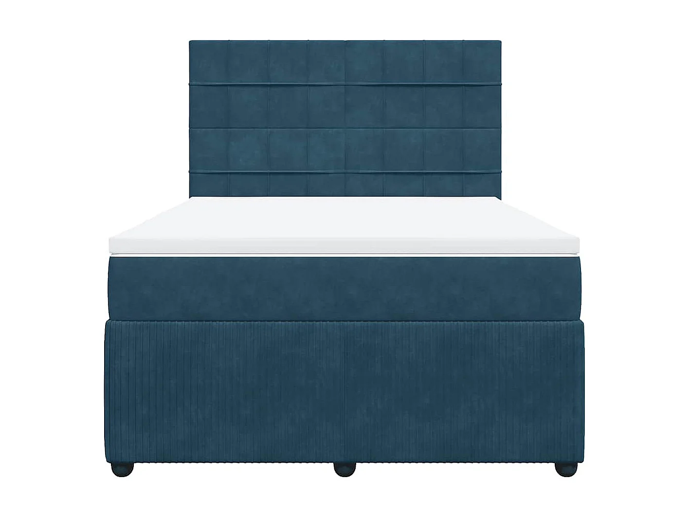 Sommier à lattes de lit et matelas Bleu foncé 140x200cm Velours