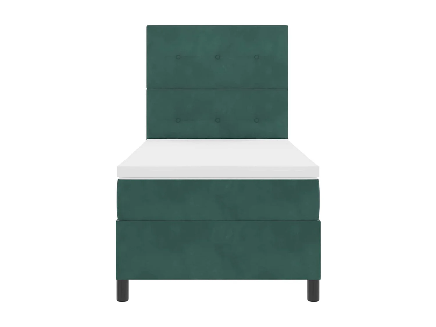 Boxspringbett mit Matratze Dunkelgrün 90 x 190 cm Stoff