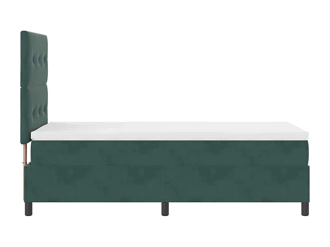 Boxspringbett mit Matratze Dunkelgrün 90 x 190 cm Stoff