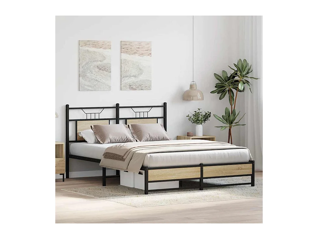 Bedframe zonder matras hout sonoma eikenkleurig 140x190 cm
