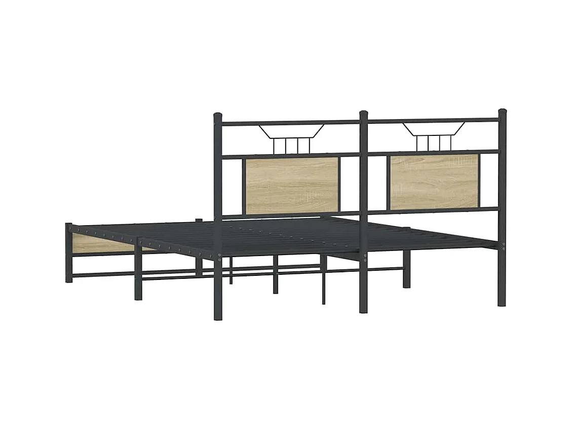 Cadre de lit sans matelas chêne sonoma 140x190 cm