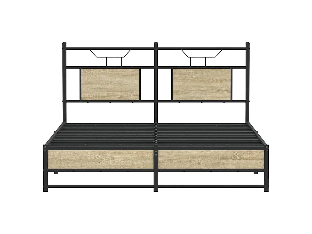 Cadre de lit sans matelas chêne sonoma 140x190 cm