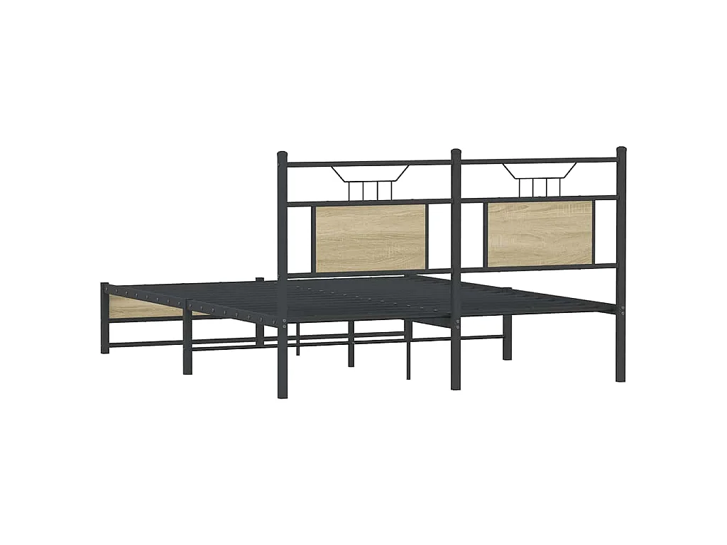Cadre de lit sans matelas chêne sonoma 140x190 cm