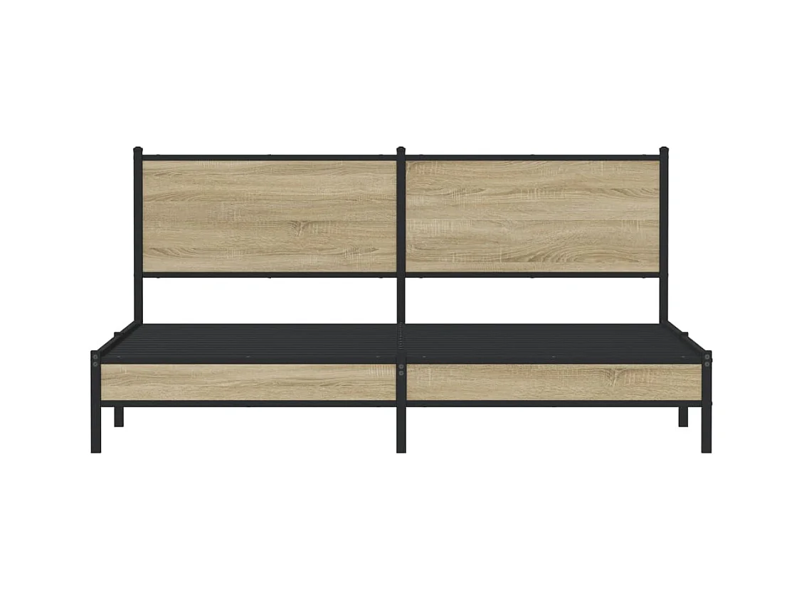 Metallbett ohne Matratze Sonoma-Eiche 180x200 cm