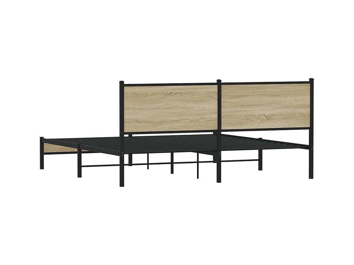 Metallbett ohne Matratze Sonoma-Eiche 180x200 cm