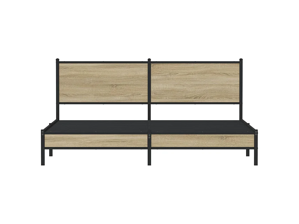 Estructura de cama sin colchón metal roble Sonoma 180x200 cm