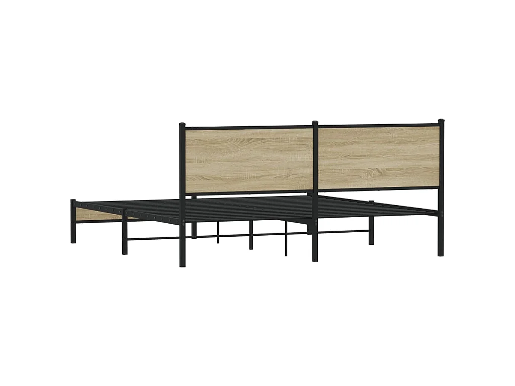 Estructura de cama sin colchón metal roble Sonoma 180x200 cm