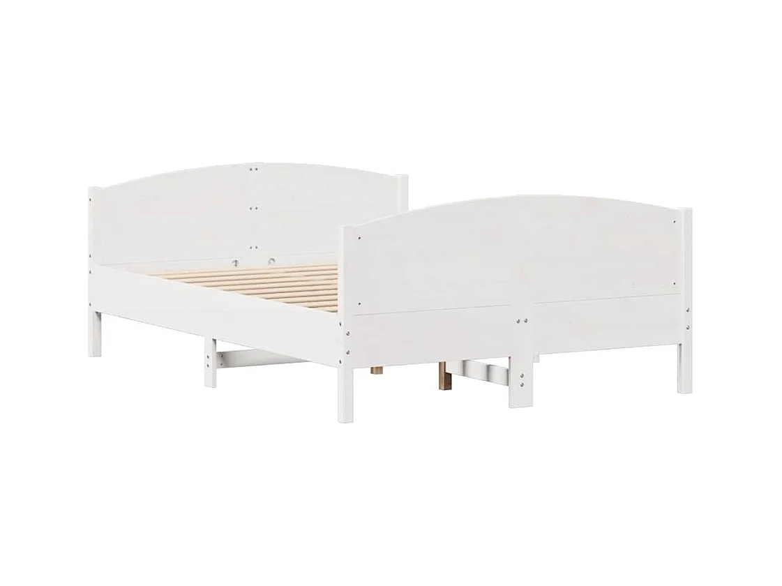 Cadre de lit sans matelas blanc 140x190 cm bois de pin massif