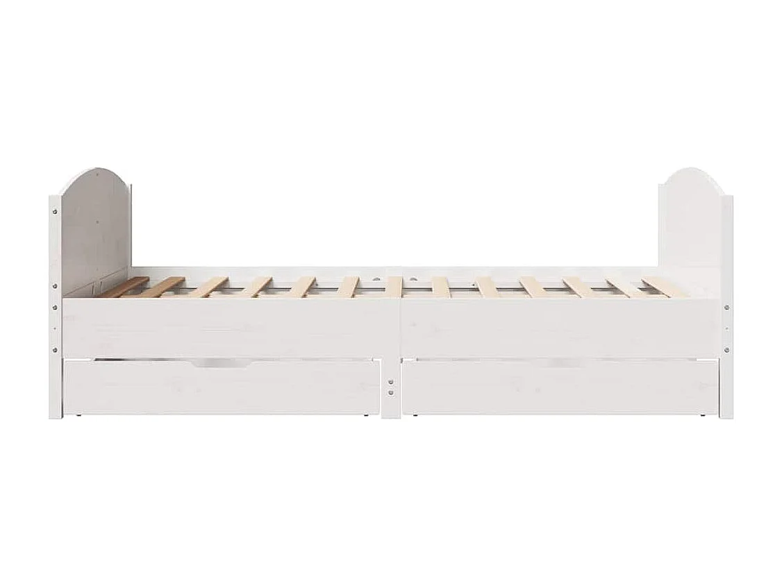 Massivholzbett ohne Matratze Weiß 140x190 cm Kiefernholz