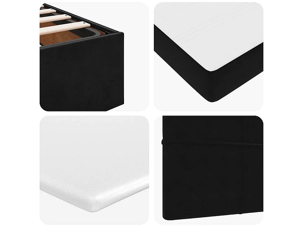 Ottoman-Bett mit Matratze Schwarz 160x200 cm Samt