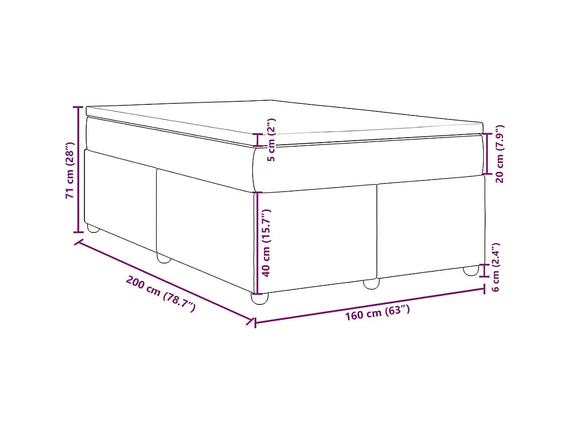 Sommier à lattes de lit avec matelas Noir 160x200 cm Tissu