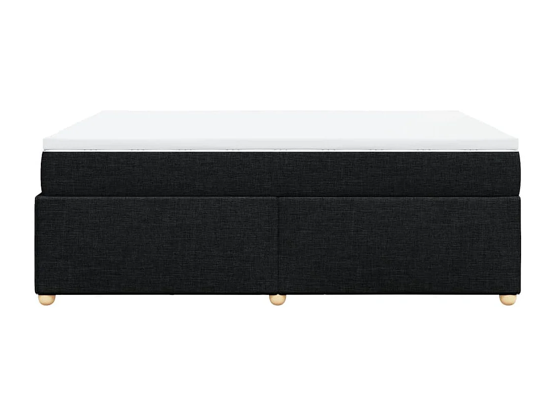 Sommier à lattes de lit avec matelas Noir 160x200 cm Tissu