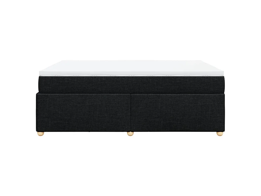 Giroletto a Molle con Materasso Nero 160x200 cm in Tessuto