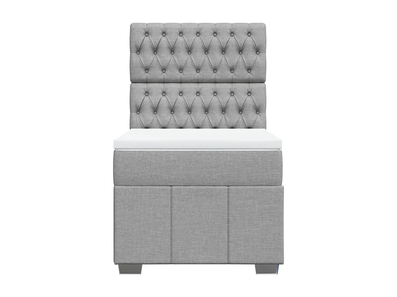 Boxspring met matras stof lichtgrijs 90x190 cm