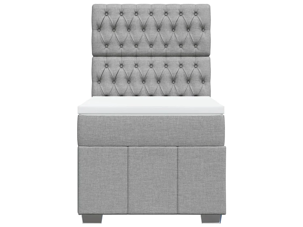 Giroletto a Molle con Materasso Grigio Chiaro 90x190 cm Tessuto