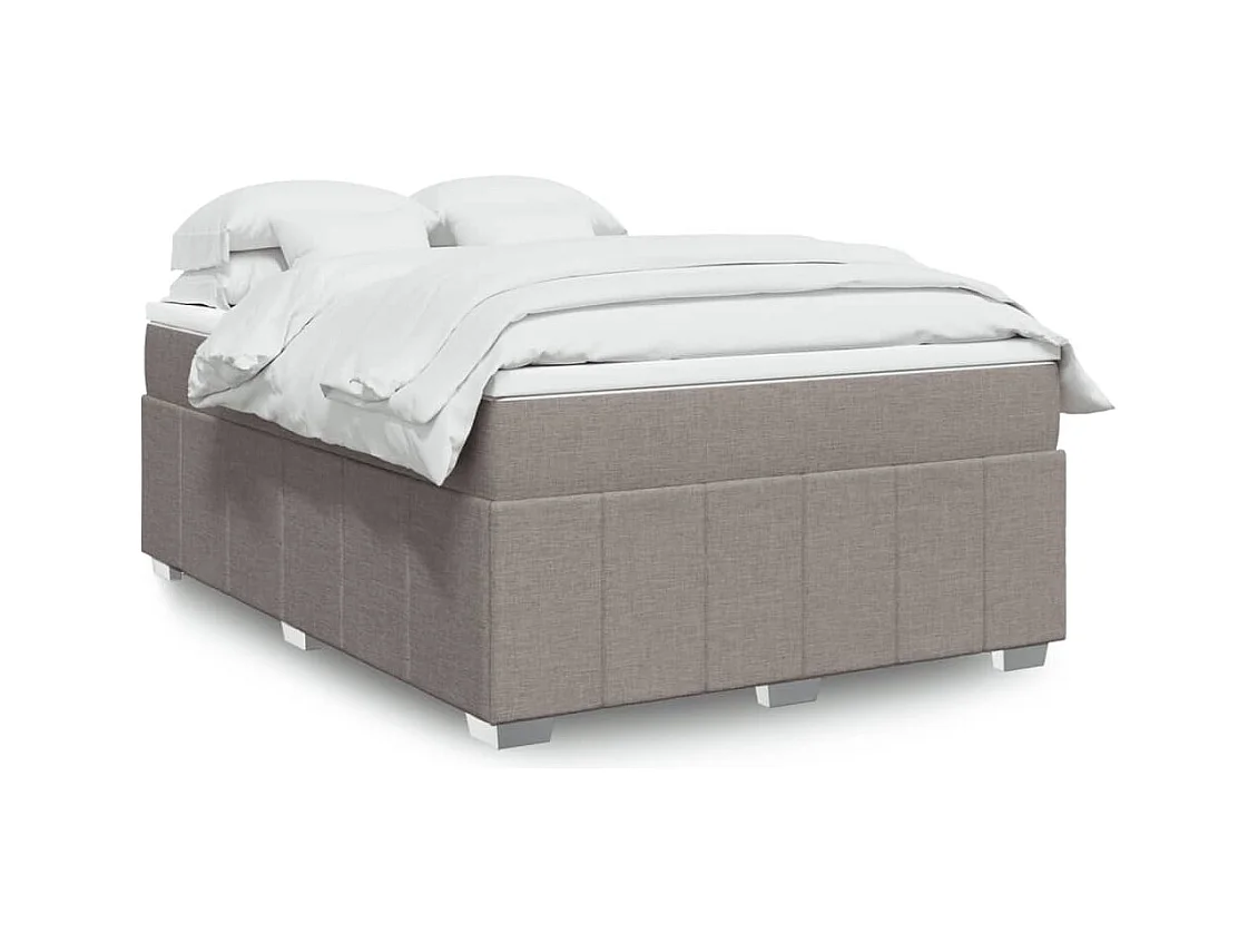 Boxspringbett mit Matratze Taupe 140x200 cm Stoff
