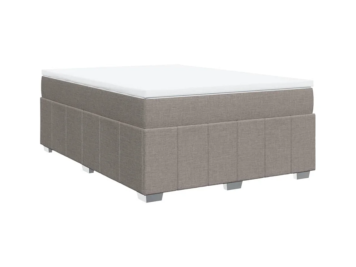 Boxspringbett mit Matratze Taupe 140x200 cm Stoff