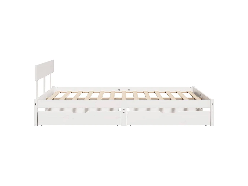 Cadre de lit sans matelas blanc 140x190 cm bois de pin massif