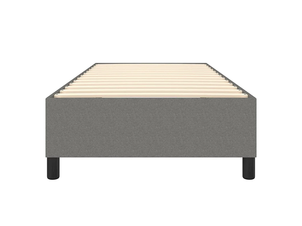 Estrutura de cama com molas 100x200 cm tecido cinzento-escuro
