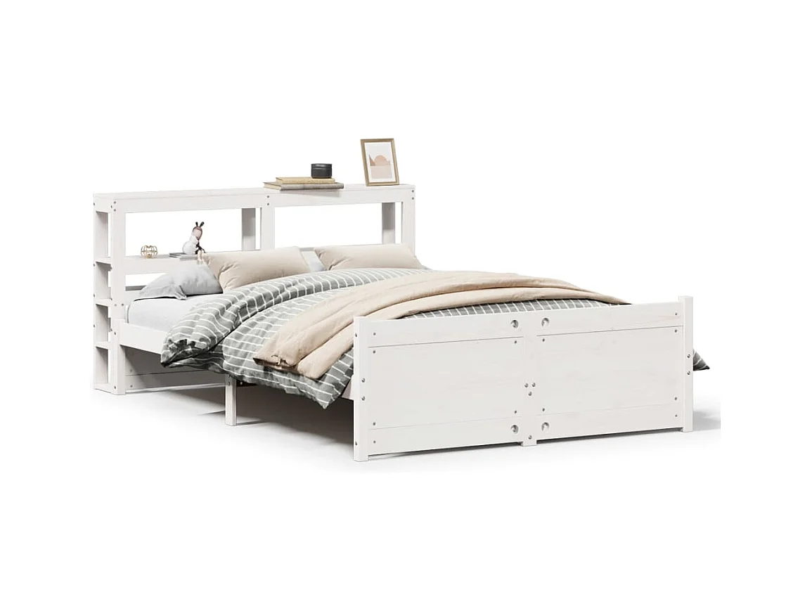 Estrutura de cama c/ cabeceira sem colchão 160x200 cm branco