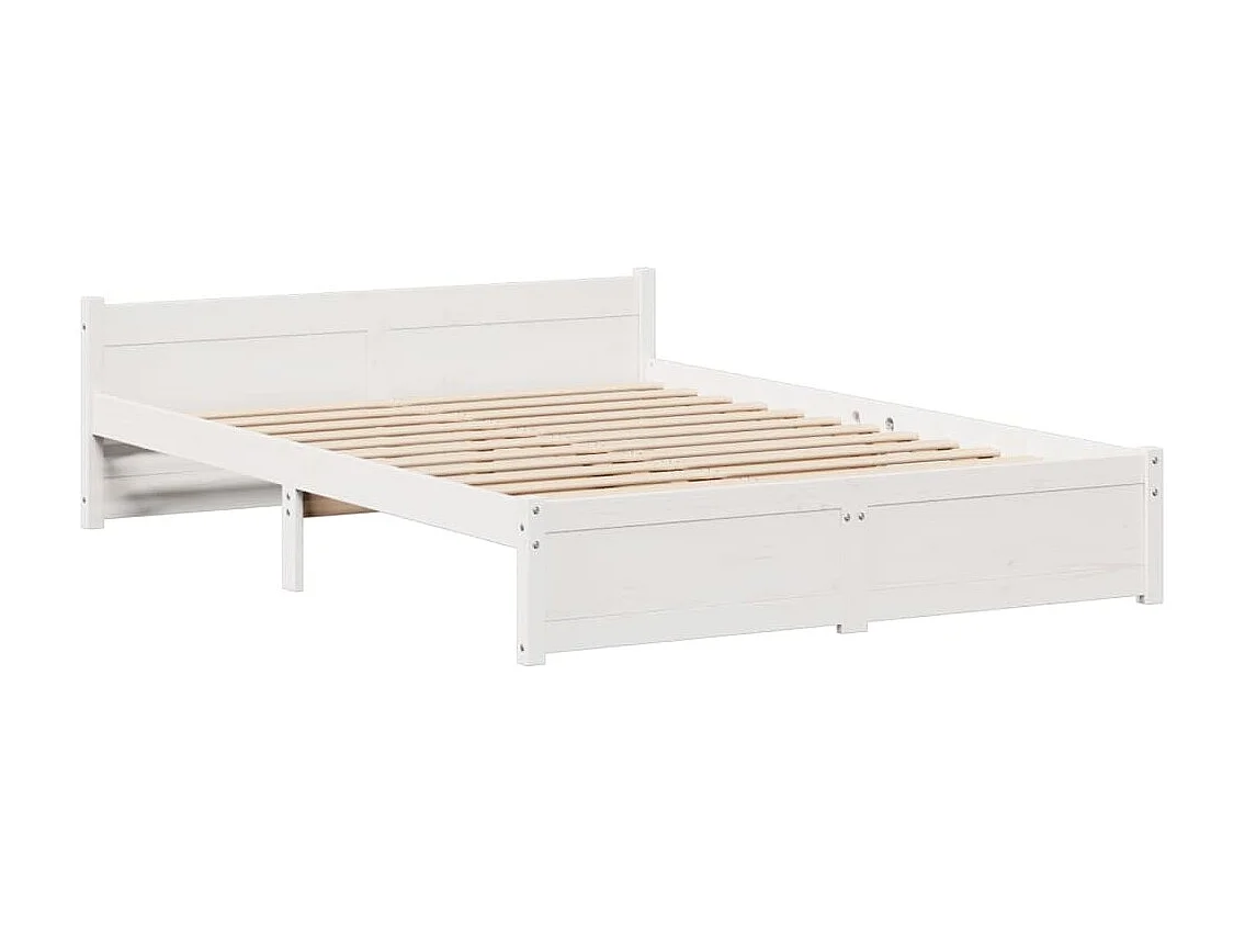Bedframe met hoofdeinde zonder matras 160x200 cm wit