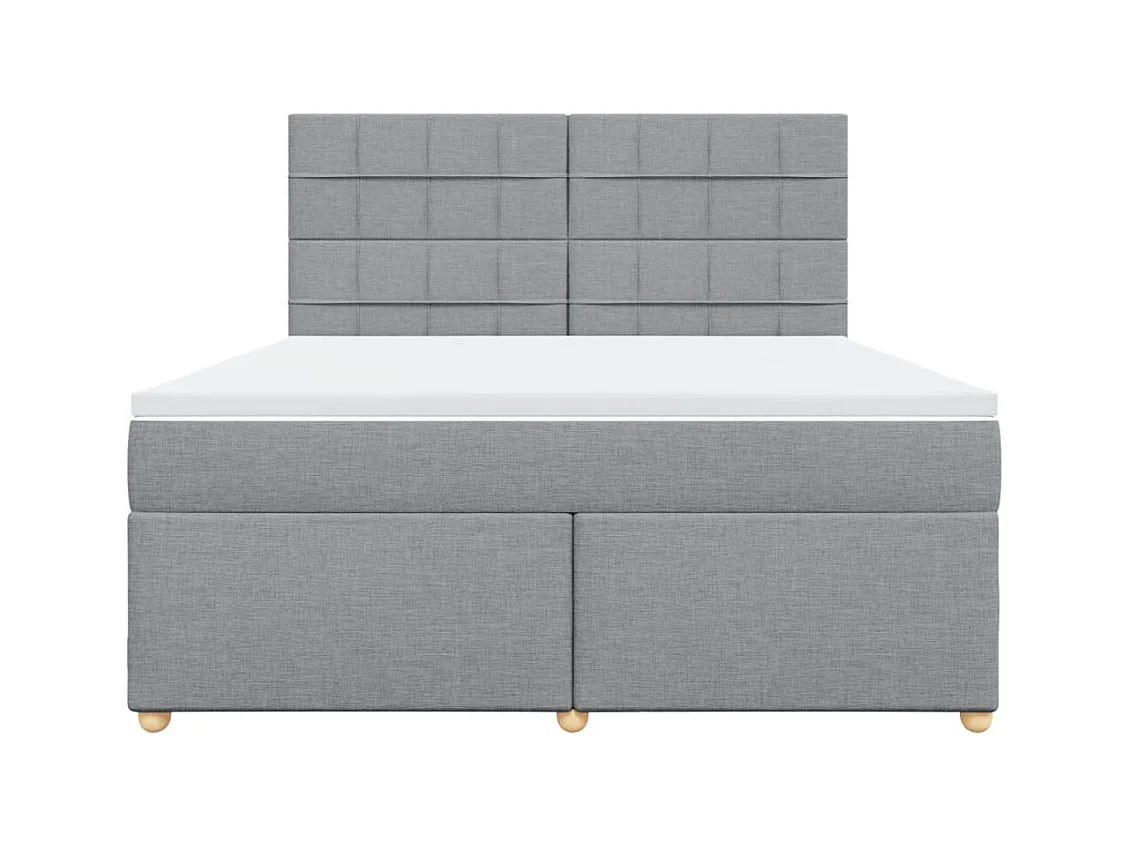 Boxspring met matras stof lichtgrijs 180x200 cm