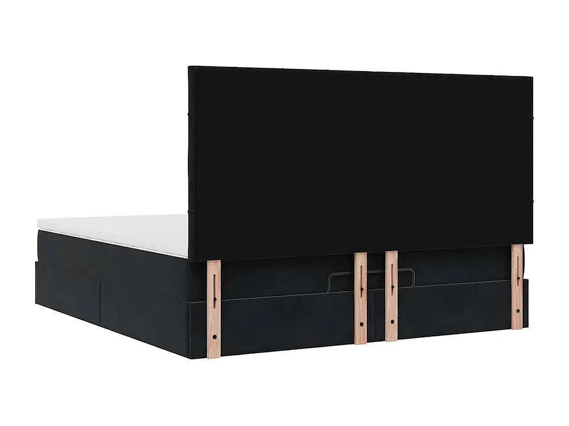 Ottoman-Bett mit Matratzen Schwarz 160x200 cm Samt