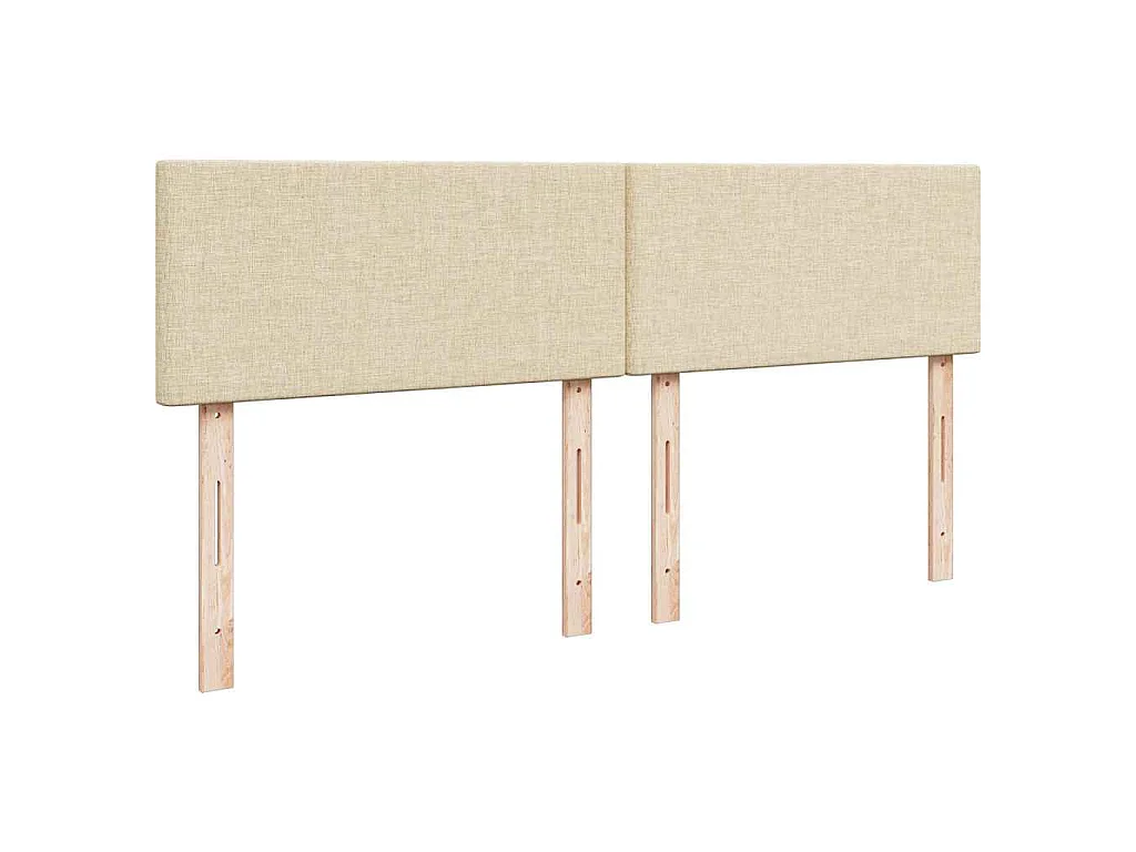 Struttura Letto Pouf con Materasso Crema 160x200 cm in Tessuto