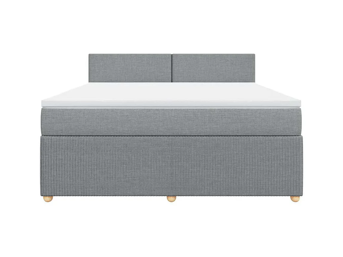 Giroletto a Molle con Materasso Grigio Chiaro180x200 cm Tessuto