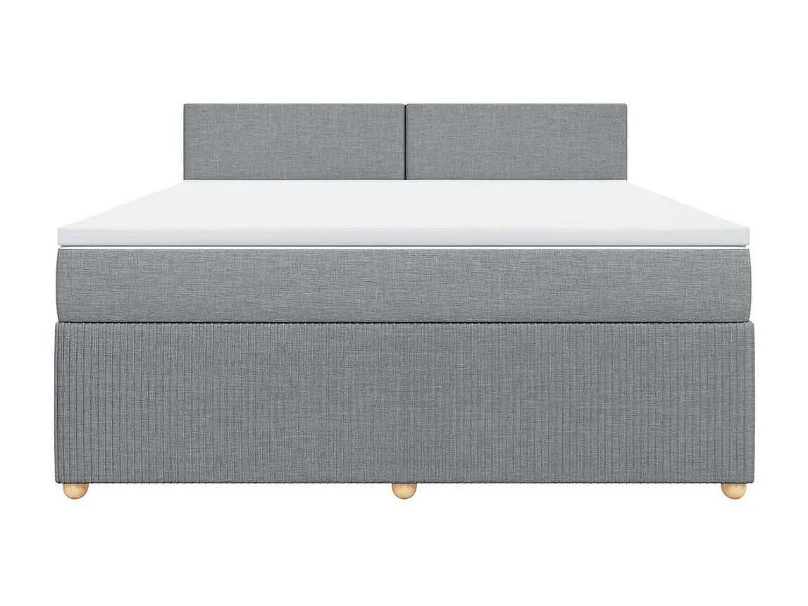 Boxspring met matras stof lichtgrijs 180x200 cm