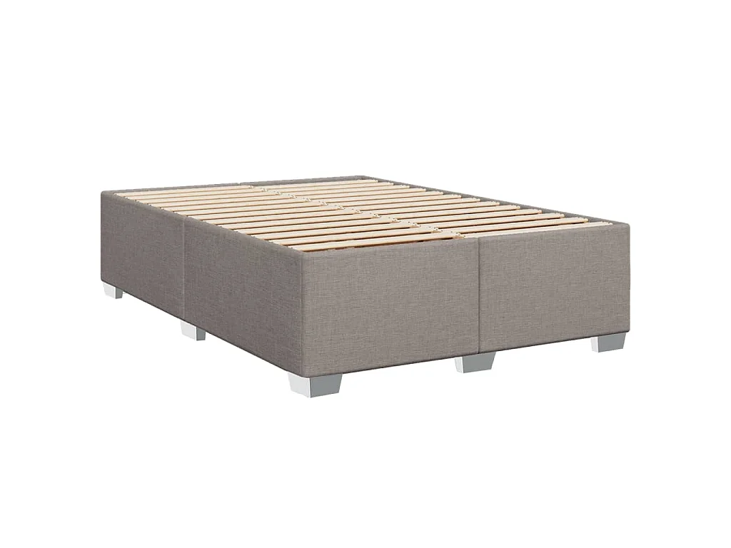 Cama com molas/colchão 140x200 cm tecido castanho-acinzentado